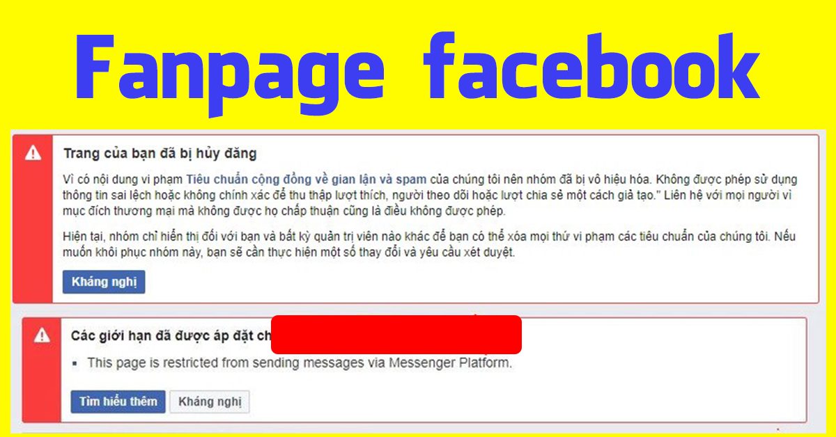 Trang Fanpage bị Facebook hủy đăng là như thế nào?